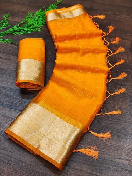 Pure Jaqucard Weveing Orgenza Silk All Over Saree With Sequnce Work  Silk Sarees Wholesale