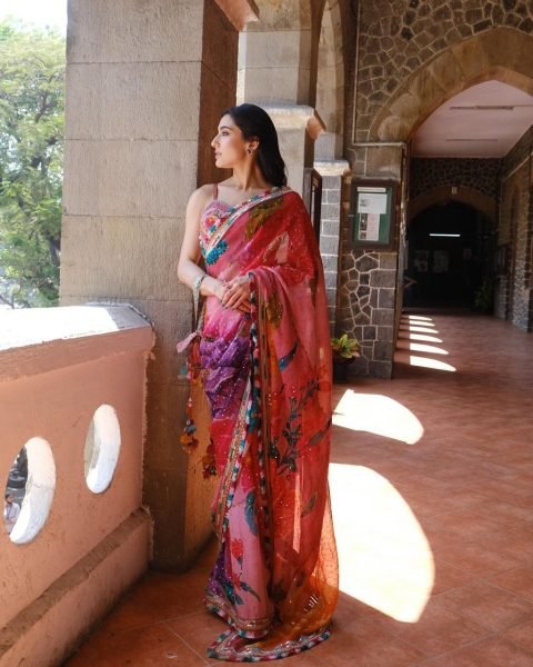 Pure Jimmy Organza Digital Printed saree  Bollywood Fancy Sarees Wholesale