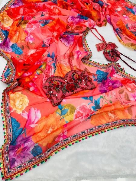 Pure Jimmy Organza Digital Printed saree  Bollywood Fancy Sarees Wholesale