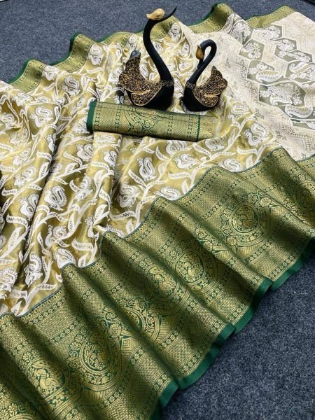 Pure Kanjivaram Silk Saree With Weaving Border Silk Sarees Wholesale
