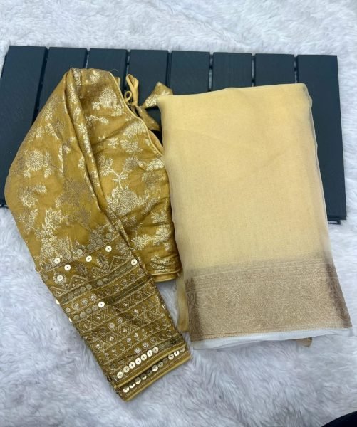 Pure Khaadii Silk Saree With Beautiful Dola Silk  Silk Sarees Wholesale