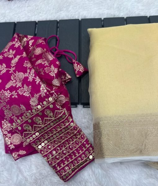 Pure Khaadii Silk Saree With Beautiful Dola Silk  Silk Sarees Wholesale