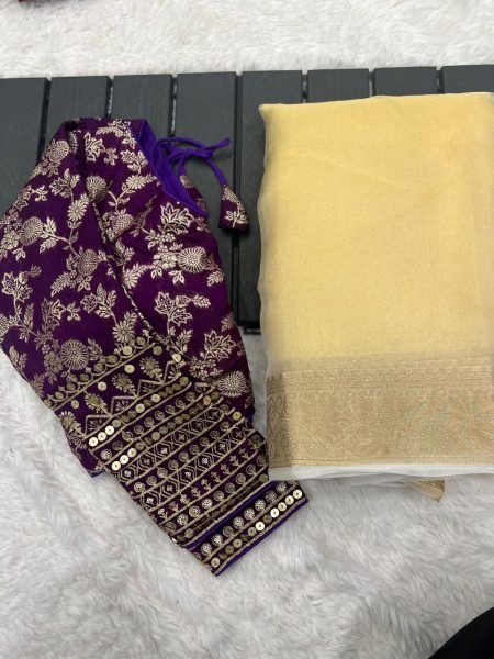 Pure Khaadii Silk Saree With Beautiful Dola Silk  Silk Sarees Wholesale