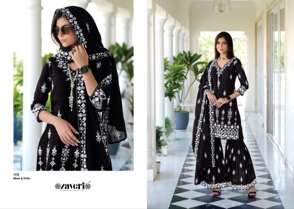 pure mal mal with fancy embroidery  work designer Plazzo Collection Designer Plazzo Salwar Suits Wholesale