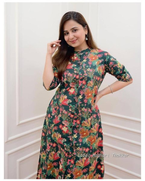  Pure Maslin Cotton Floral Printed Kurta Set  Kurti With Bottom Wholesale