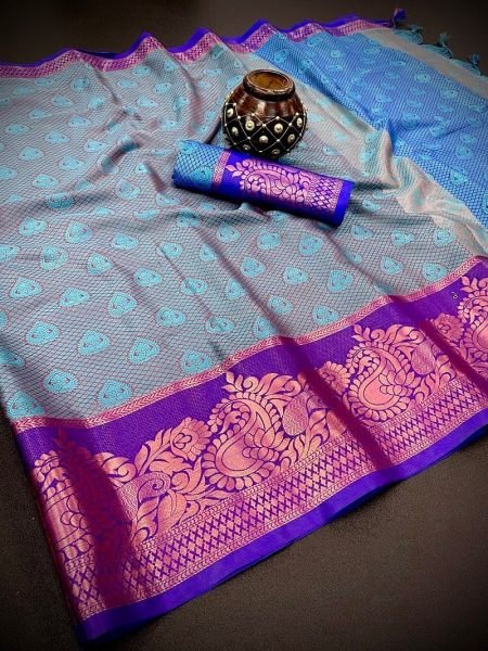 Pure Mercerised  Soft Silk Saree Zari Pattern Silk Sarees Wholesale