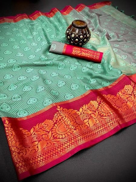 Pure Mercerised  Soft Silk Saree Zari Pattern Silk Sarees Wholesale