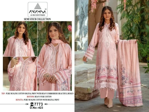Pure Musline Cotton Digital Print With Self Embroidered Suits  Designer Plazzo Salwar Suits Wholesale