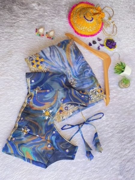 Pure Organza Saree With Multicolour Thread Embroidery Work  Organza Sarees Wholesale