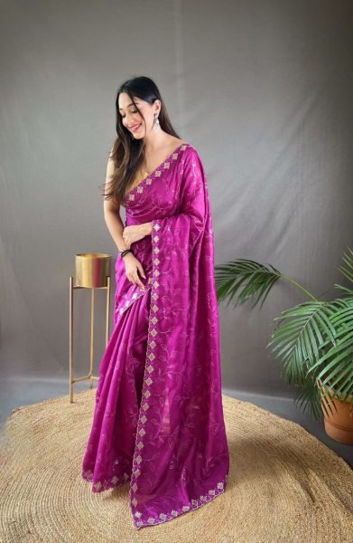 Pure Ruhi Silk Saree With Sequence Work  Silk Sarees Wholesale