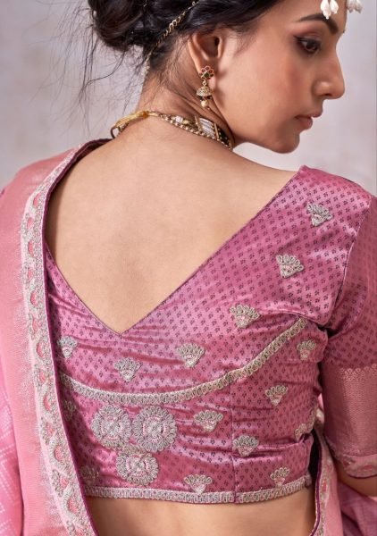 pure satin silk woven embroidery wedding wear saree online shopping Designer Wedding Sarees Wholesale