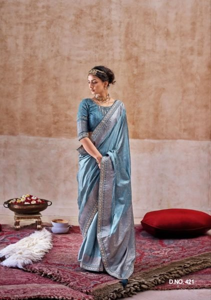 pure satin silk woven embroidery wedding wear saree online shopping Designer Wedding Sarees Wholesale