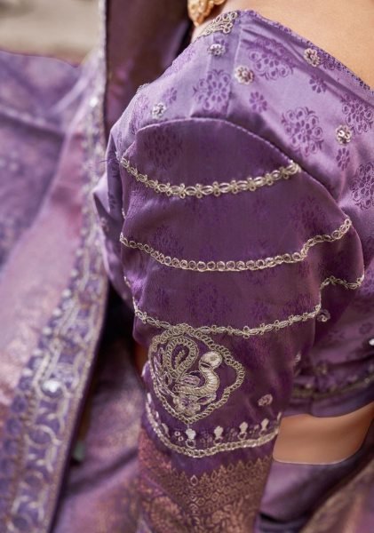 pure satin silk woven embroidery wedding wear saree online shopping Designer Wedding Sarees Wholesale