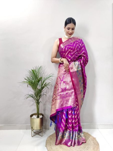  Beautiful Pure Silk Sarees with Tassels and Meenakari Border Silk Sarees Wholesale