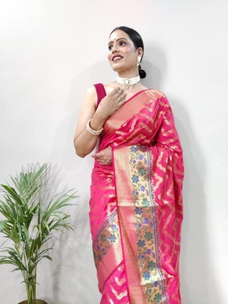  Beautiful Pure Silk Sarees with Tassels and Meenakari Border Silk Sarees Wholesale