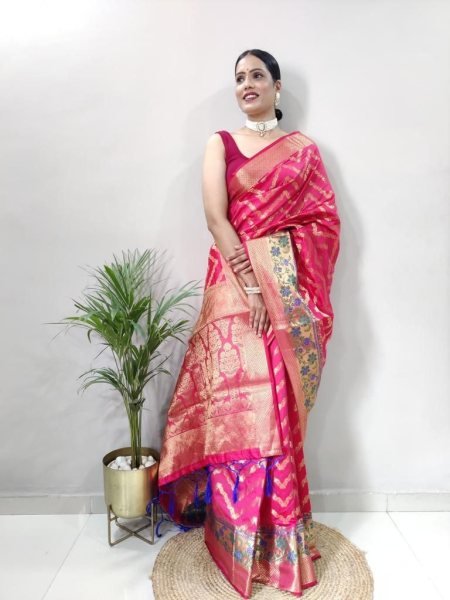  Beautiful Pure Silk Sarees with Tassels and Meenakari Border Silk Sarees Wholesale