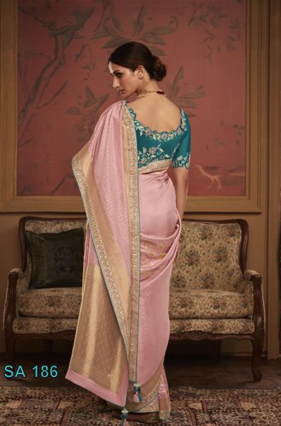 Pure Soft Dola Silk With Fancy Lace Border Designer Wedding Sarees Wholesale