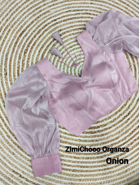 Pure Soft Organza Heart V Neck Blouse  Blouse Collection