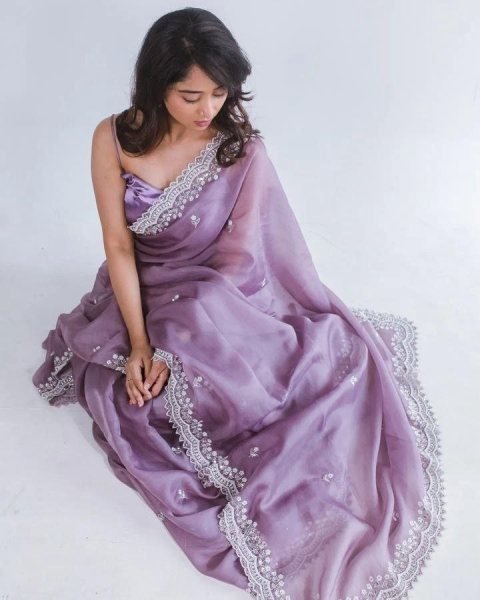  Pure Soft Orgenza With Codding Sequnce Thread Work Saree Organza Sarees Wholesale