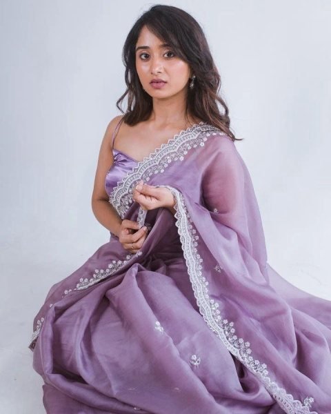  Pure Soft Orgenza With Codding Sequnce Thread Work Saree Organza Sarees Wholesale