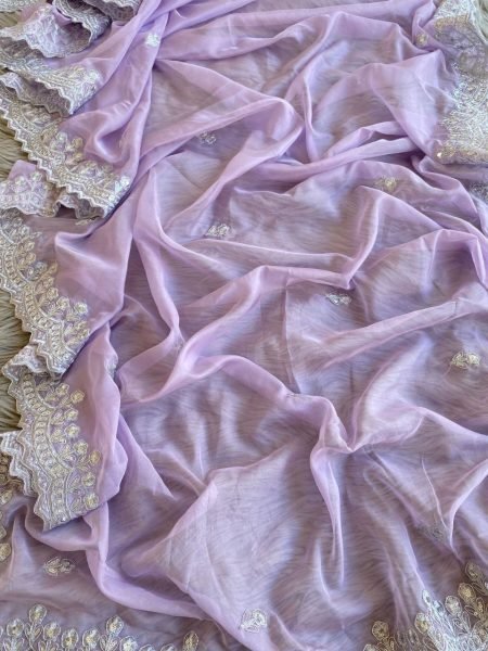  Pure Soft Orgenza With Codding Sequnce Thread Work Saree Organza Sarees Wholesale