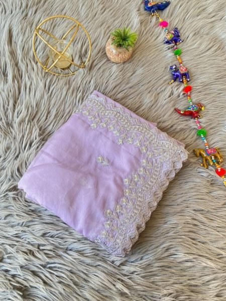  Pure Soft Orgenza With Codding Sequnce Thread Work Saree Organza Sarees Wholesale