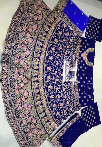 Pure Velvet Heavy Embroidery Wedding Bridal Lehenga Choli with American Diamond Work at Affordable Price Bridal Lehenga Choli