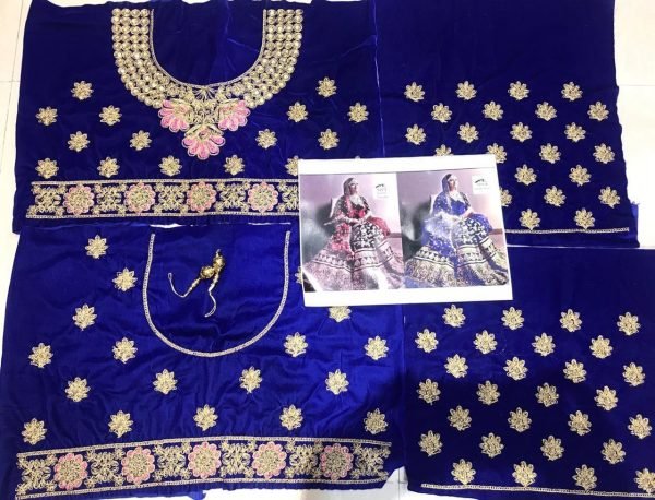 Pure Velvet Heavy Embroidery Wedding Bridal Lehenga Choli with American Diamond Work at Affordable Price Bridal Lehenga Choli