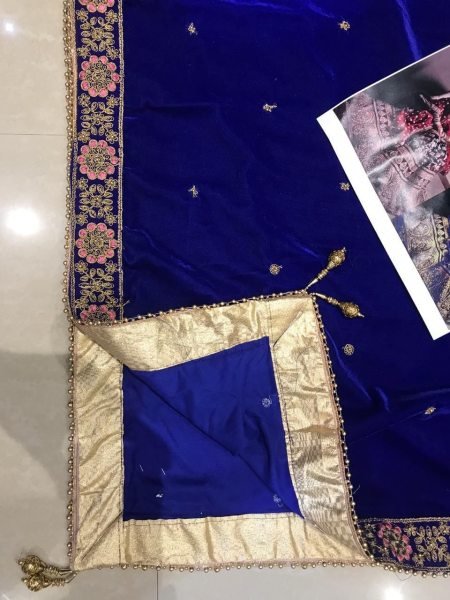 Pure Velvet Heavy Embroidery Wedding Bridal Lehenga Choli with American Diamond Work at Affordable Price Bridal Lehenga Choli
