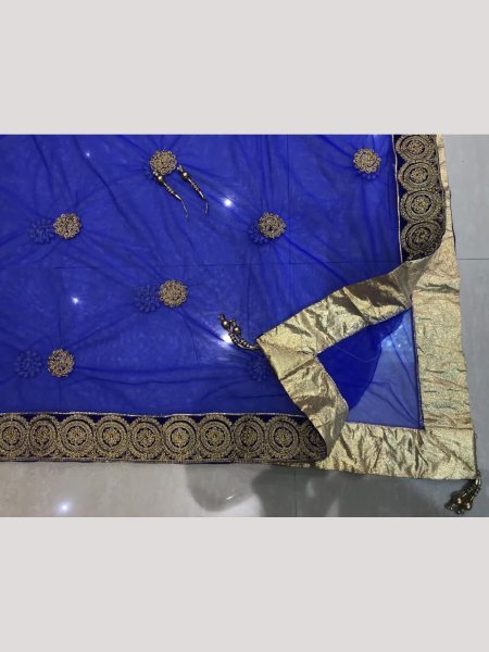 Pure Velvet Royal Blue Color With Embroidery Work Bridal Lehenga Choli  Bridal Lehenga Choli