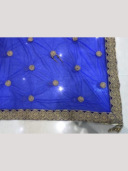 Pure Velvet Royal Blue Color With Embroidery Work Bridal Lehenga Choli  Bridal Lehenga Choli