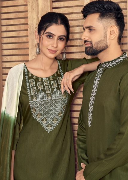 Pure viscose weaving Stripe with Embroidery couple Collection  Couple Combo collection 