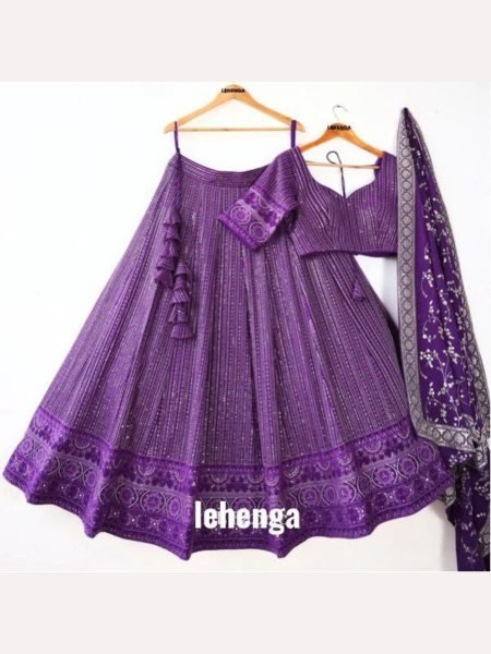 Purple Color  Heavy Fox Georgette Lehenga Choli With Sequence Work  Designer Lehenga Choli