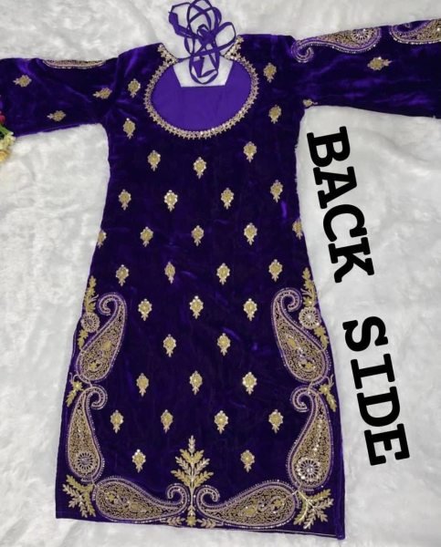 Purple Velvet Top   Pent With Sequence Work Ready To Wear Collection