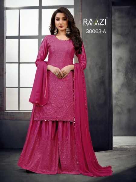 Raazi Chinon plazzo Suit Designer Plazzo Salwar Suits Wholesale