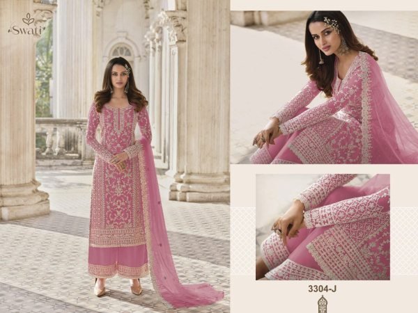 Radiant Baby Pink Butterfly Net Embroidery Suit Set With Dupatta for Wedding Wear  Embroidery Suits Wholesale