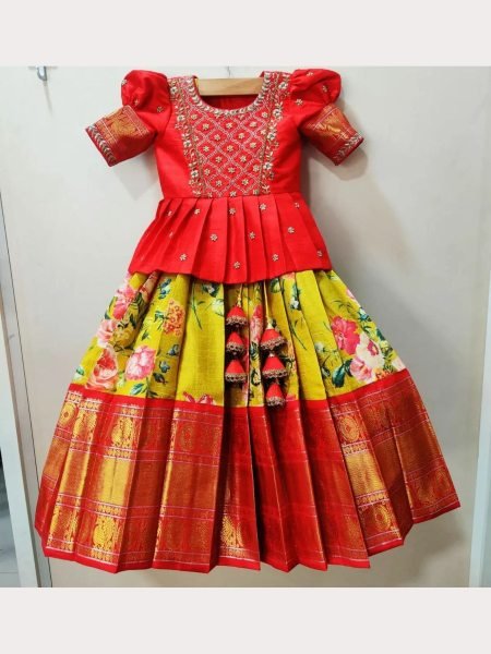 Rakhi Special New Arrival Lichi Silk Kids Lehenga Choli  Girls Wear