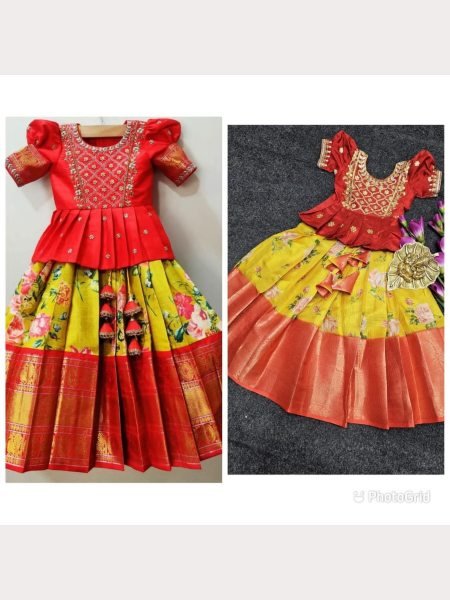 Rakhi Special New Arrival Lichi Silk Kids Lehenga Choli  Girls Wear