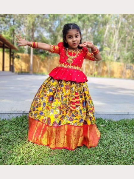 Rakhi Special New Arrival Lichi Silk Kids Lehenga Choli  Girls Wear