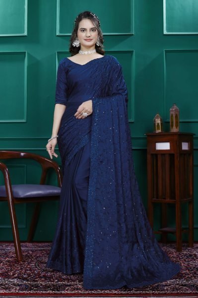 Rangoli Silk Saree with Multi Sequence Embroidery Cut Work Wholesale Price from Surat Embroidery Sarees Wholesale