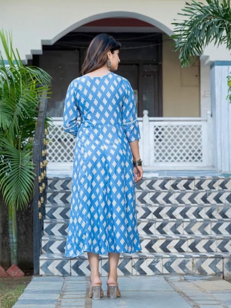 Rayon Brown Color Designer Printed  Readymade Anarkali Gown  Printed Kurtis