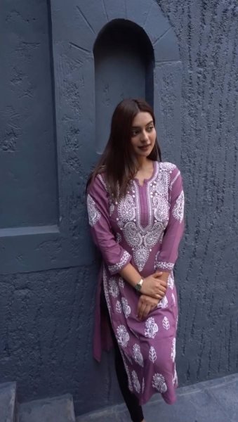 RAYON COTTON THREAD EMBROIDERY WORK KURTI PANT SET Kurti With Bottom Wholesale