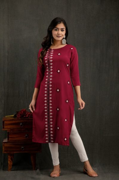 Rayon Embroidery Rayon Kurti Embroidery Kurtis 