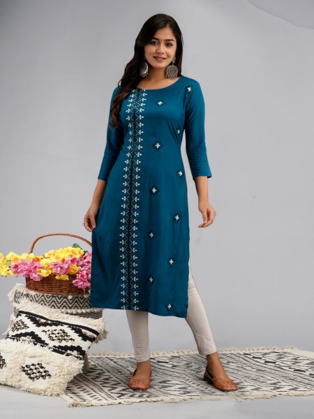 Rayon Embroidery Rayon Kurti Embroidery Kurtis 