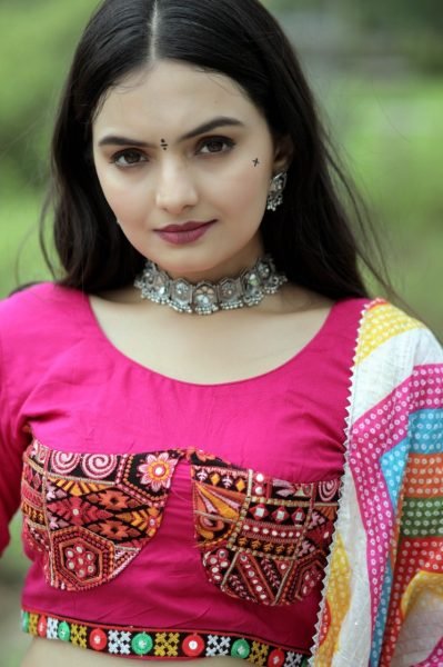 Rayon Navratri Ready to Wear Lehenga in Pink with Embroidery Work Navratri Lehnega Choli