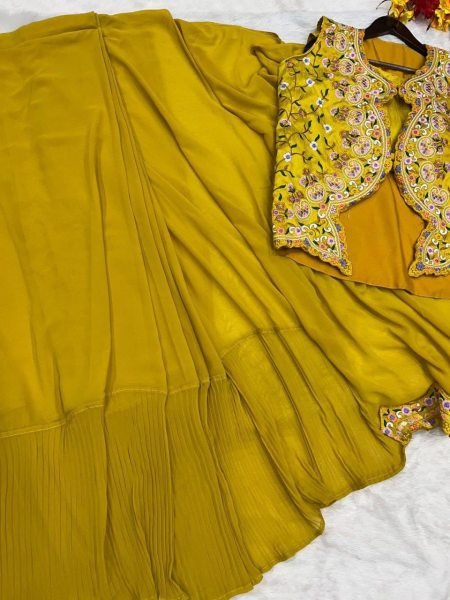 Ready To Wear Embroidery Coding Palazzo Saree  Ready To Wear Saree 