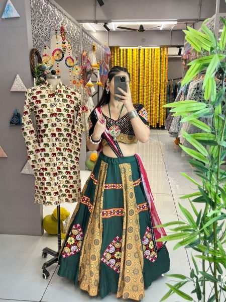 Ready to Wear Gamthi Lehenga with Matching Kurta Festive Combo for Garba Nights 