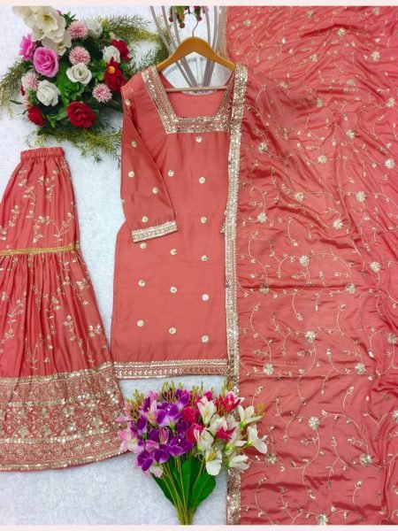 Ready To Wear Heavy Embroidery Sequence Work Sharara Set Ready To Wear Collection