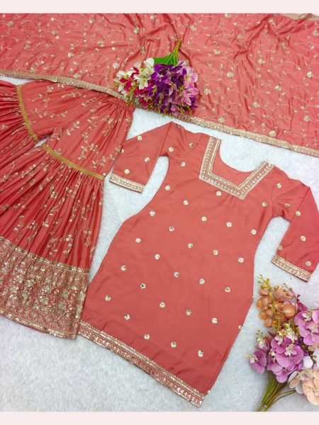 Ready To Wear Heavy Embroidery Sequence Work Sharara Set Ready To Wear Collection