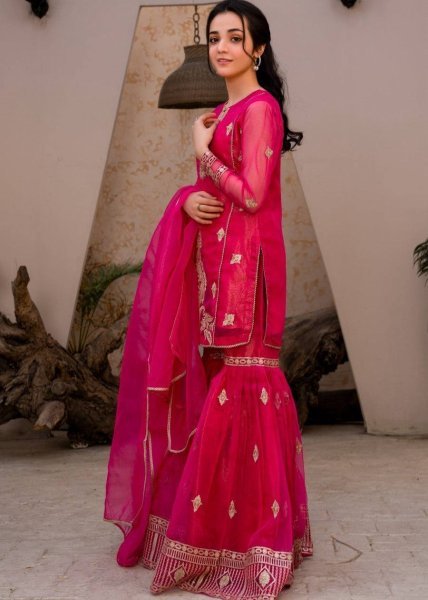 Ready to Wear Kurti Plazo Set in Diamond Georgette with Heavy Embroidery Sharara Suit Collection for Resellers Sharara Set